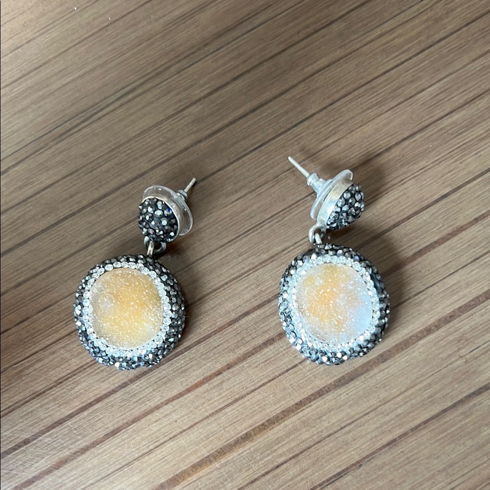 Sterling Silver and Gold Drop Earrings